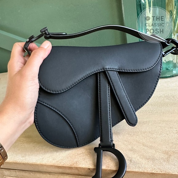 EUC Dior Saddle Mini Ultra Matte So Black Shoulder Bag (NO STRAP) - Picture 4 of 11